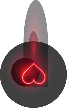 Red heart with glow effect